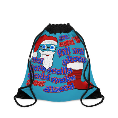 santa's shoes - Drawstring Bag (turquoise)