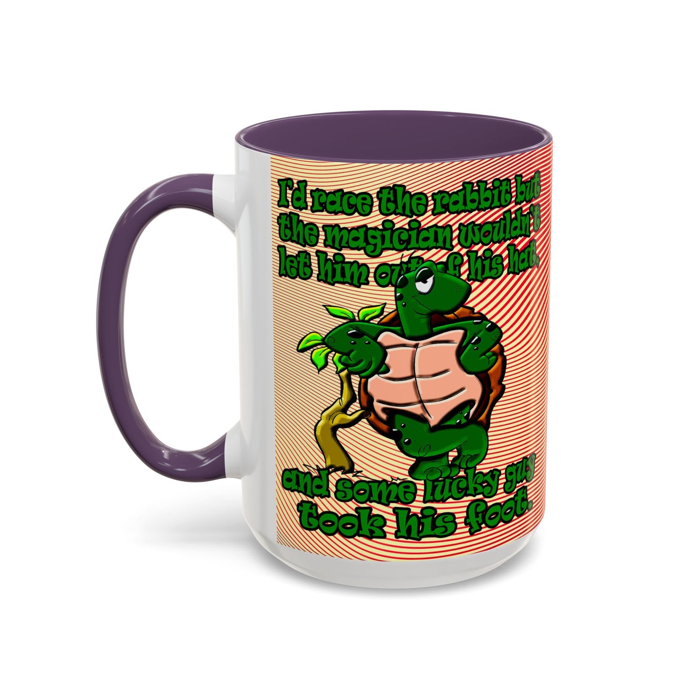 turtle race - Accent Mug (yellow-orange wave)