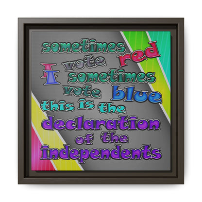 declaration of the independents - framed canvas art (rainbow split)