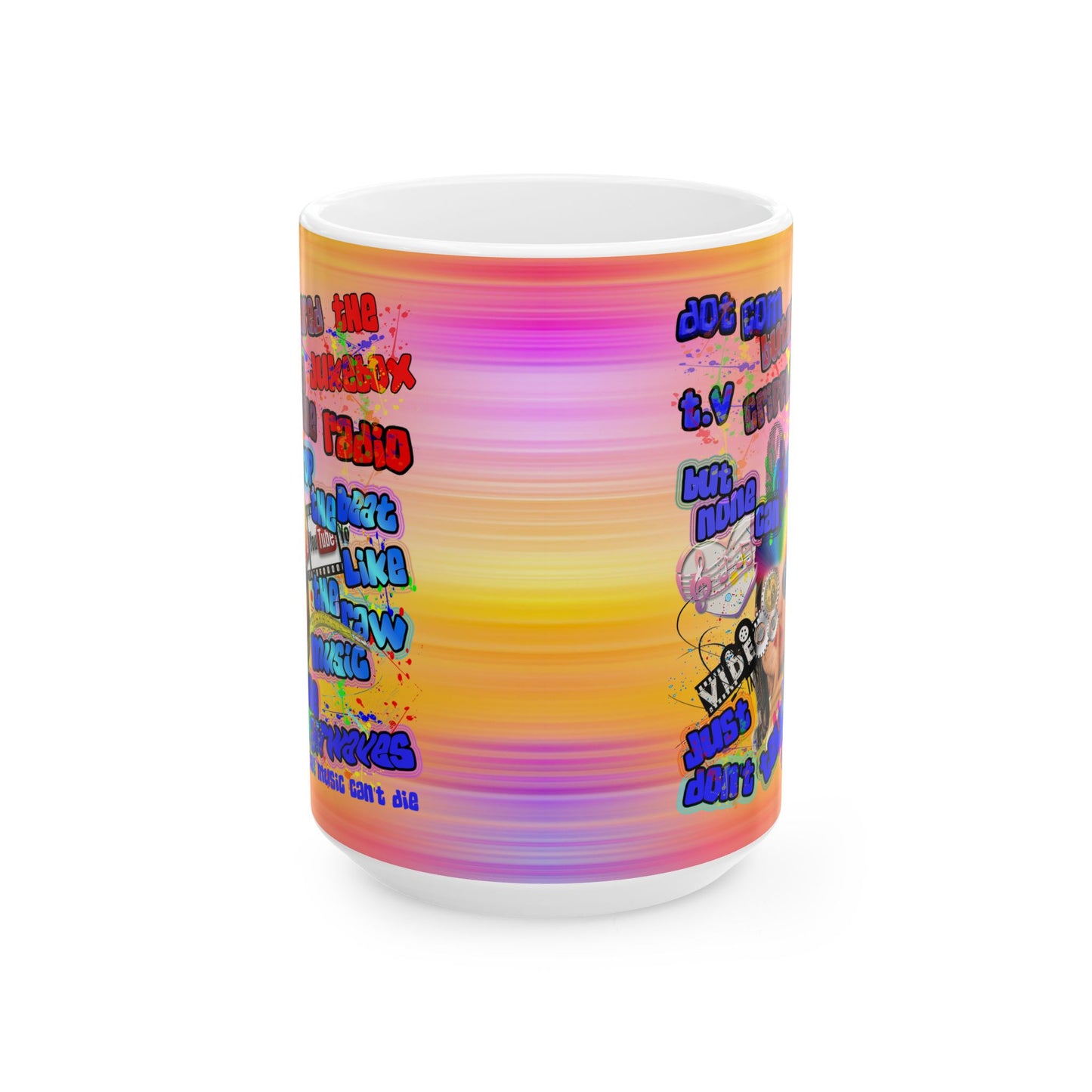 drop the beat - White Mug (color blur)