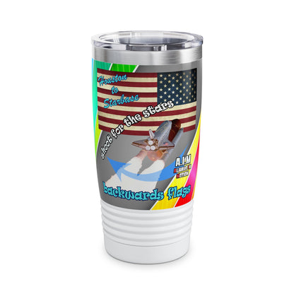shoot for the stars - Ringneck Tumbler, 20oz (rainbow split)