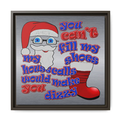 santa's shoes - framed canvas art (brushed nickel)