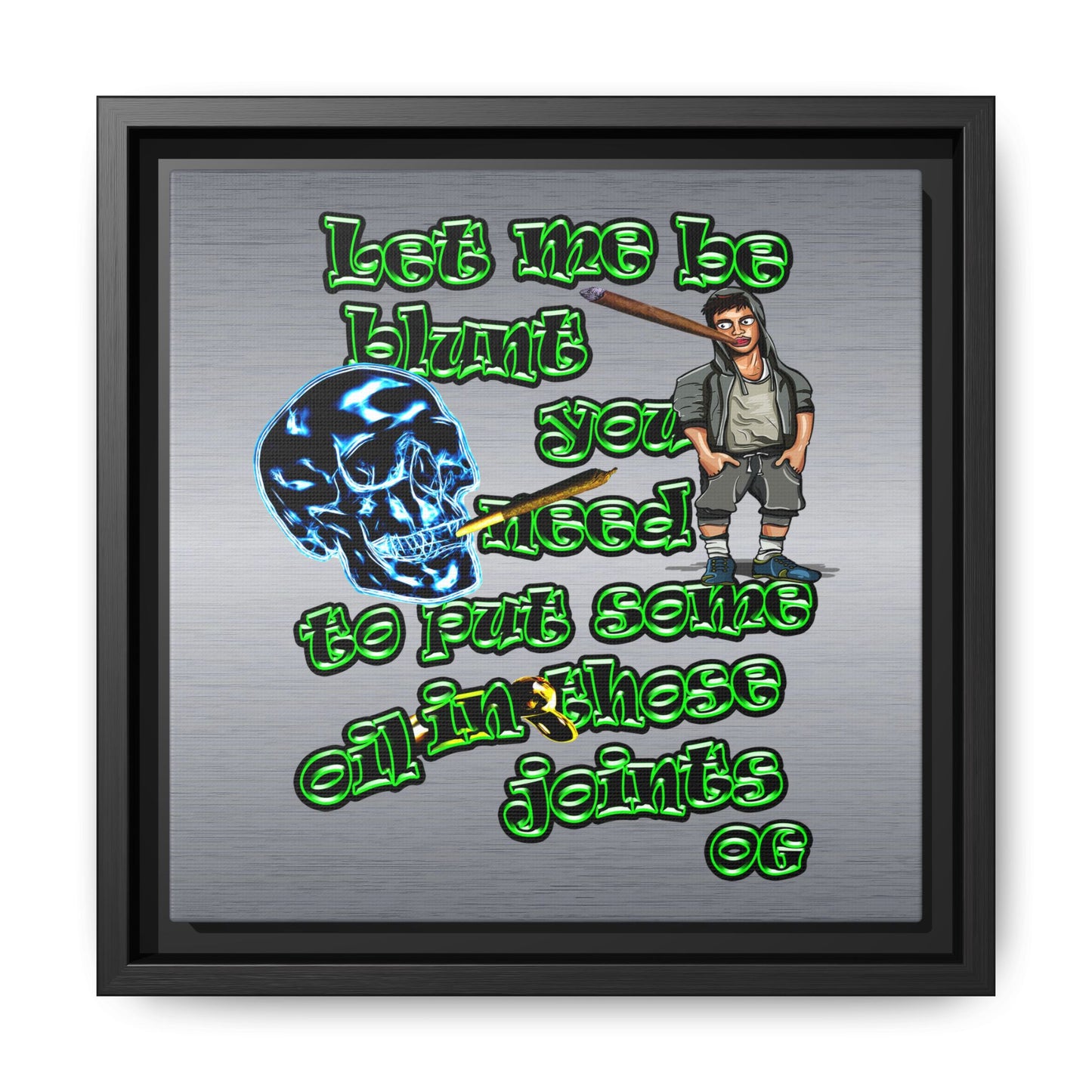 og - framed canvas art (brushed nickel)