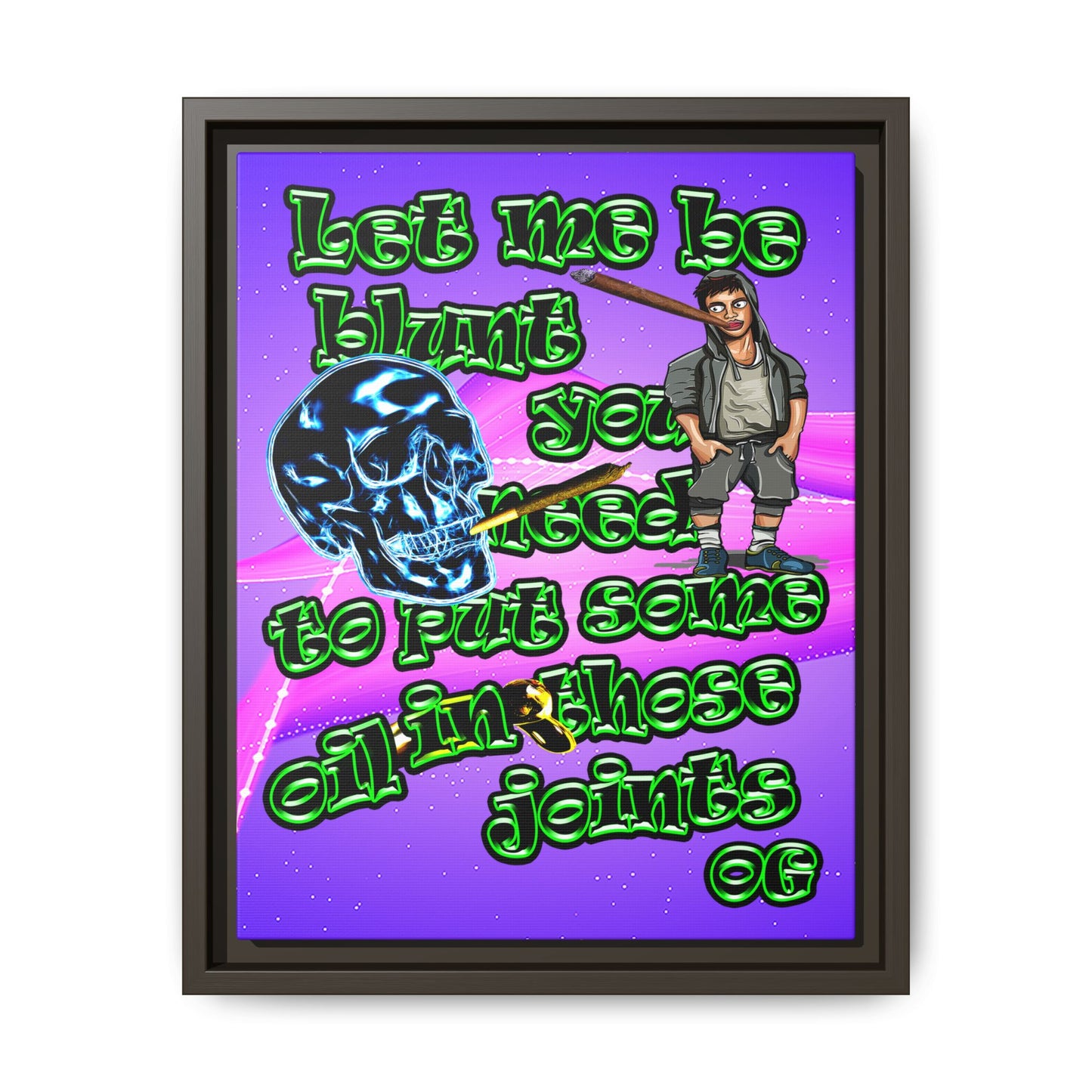 og - framed canvas art (purple-pink wave)