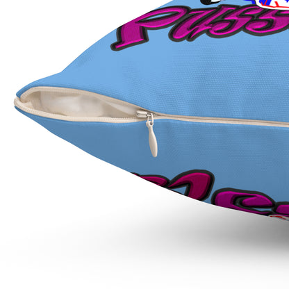 tag that - Spun Polyester Square Pillow - (light blue)