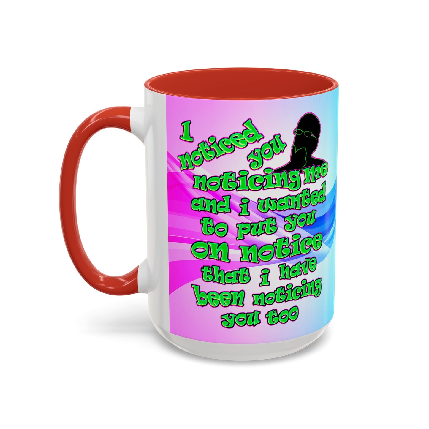 noticed you noticing - Accent Mug (light blue-pink wave)