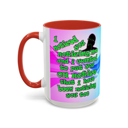 noticed you noticing - Accent Mug (light blue-pink wave)