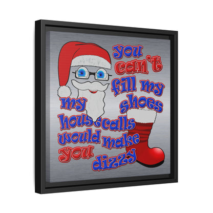 santa's shoes - framed canvas art (brushed nickel)
