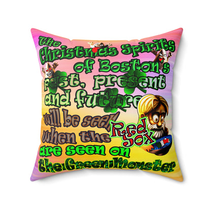 christmas spirits of boston - Faux Suede Square Pillow - (color blur)