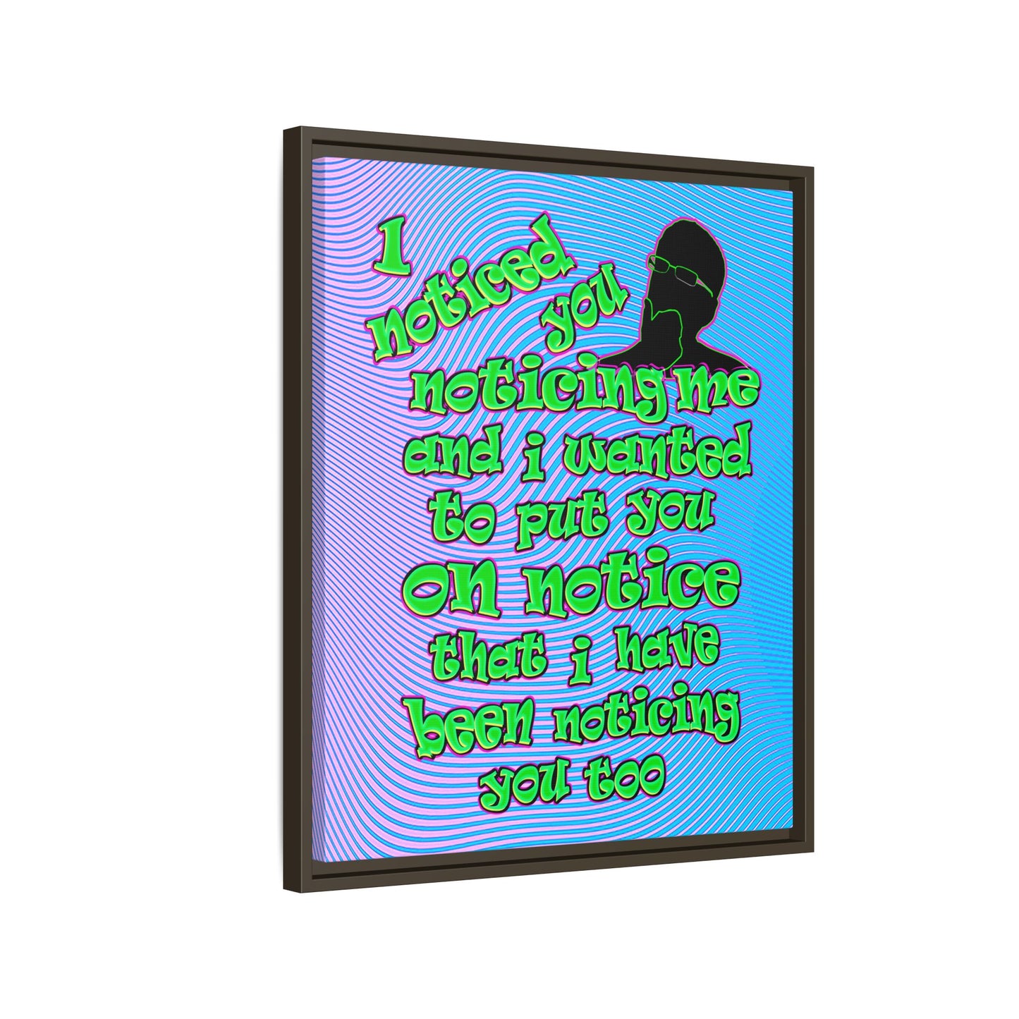 noticed you noticing - framed canvas art (light blue-purple wave)
