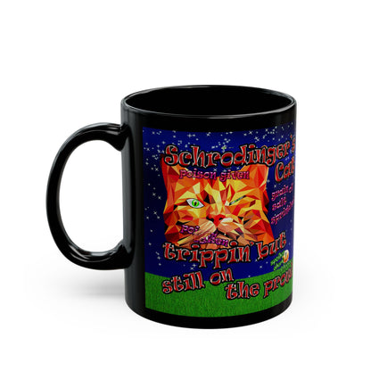 schrodinger's cat - Black Mug ('snoops' background)