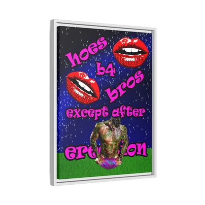 hoes b4 bros - framed canvas art ('snoops' background)
