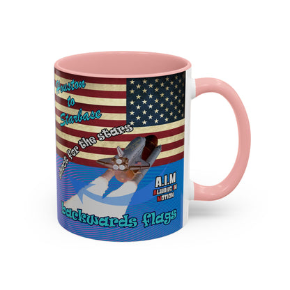 shoot for the stars - Accent Mug (light blue-purple wave)