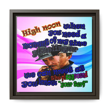 high noon - framed canvas art (light blue-pink wave)