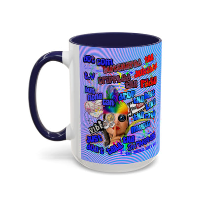 drop the beat - Accent Mug (light blue-purple wave)
