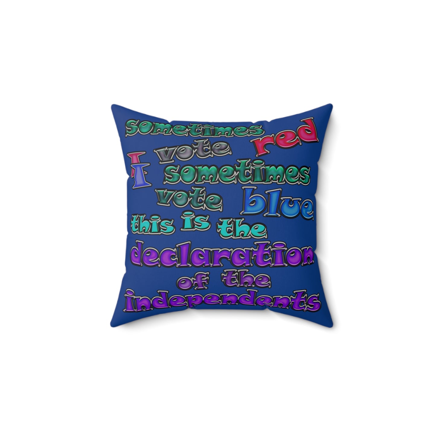 declaration of the independents - Faux Suede Square Pillow - (dark blue)