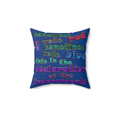 declaration of the independents - Faux Suede Square Pillow - (dark blue)