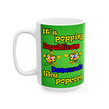 popping like popcorn - White Mug (green turf)