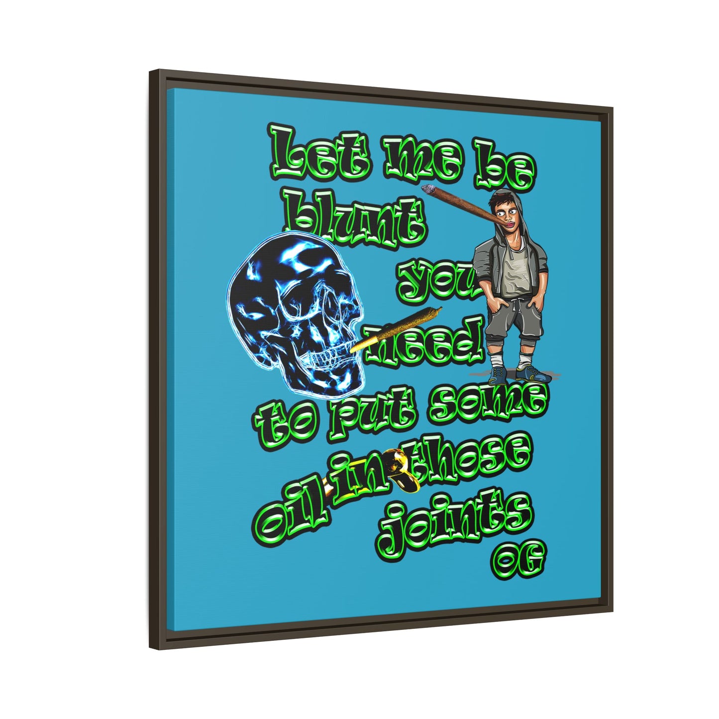 og - framed canvas art (turquoise)
