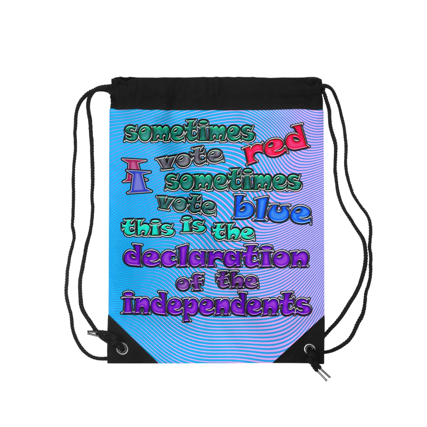 declaration of the independents - Drawstring Bag (light blue-purple wave)