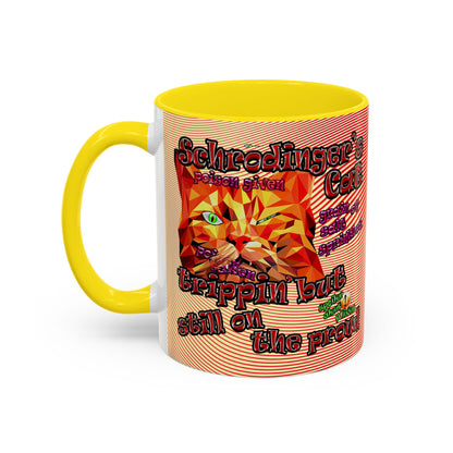 schrodinger's cat - Accent Mug (yellow-orange wave)