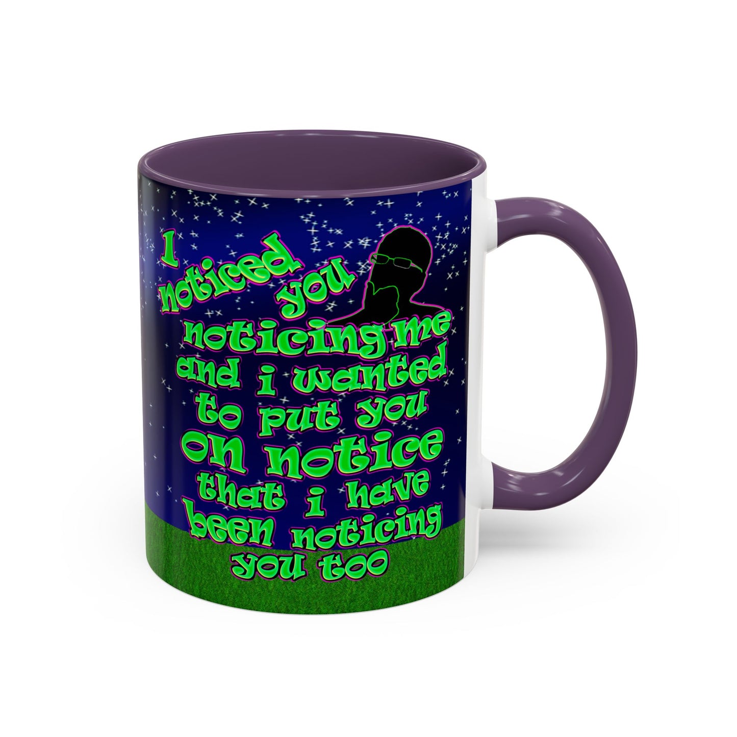 noticed you noticing - Accent Mug ('snoops' background)