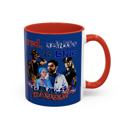rw&b lives matter - Accent Mug (dark blue)