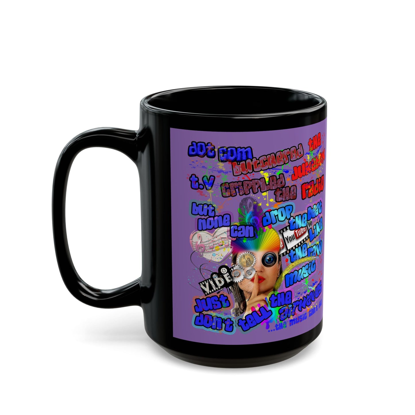 drop the beat - Black Mug (light purple)