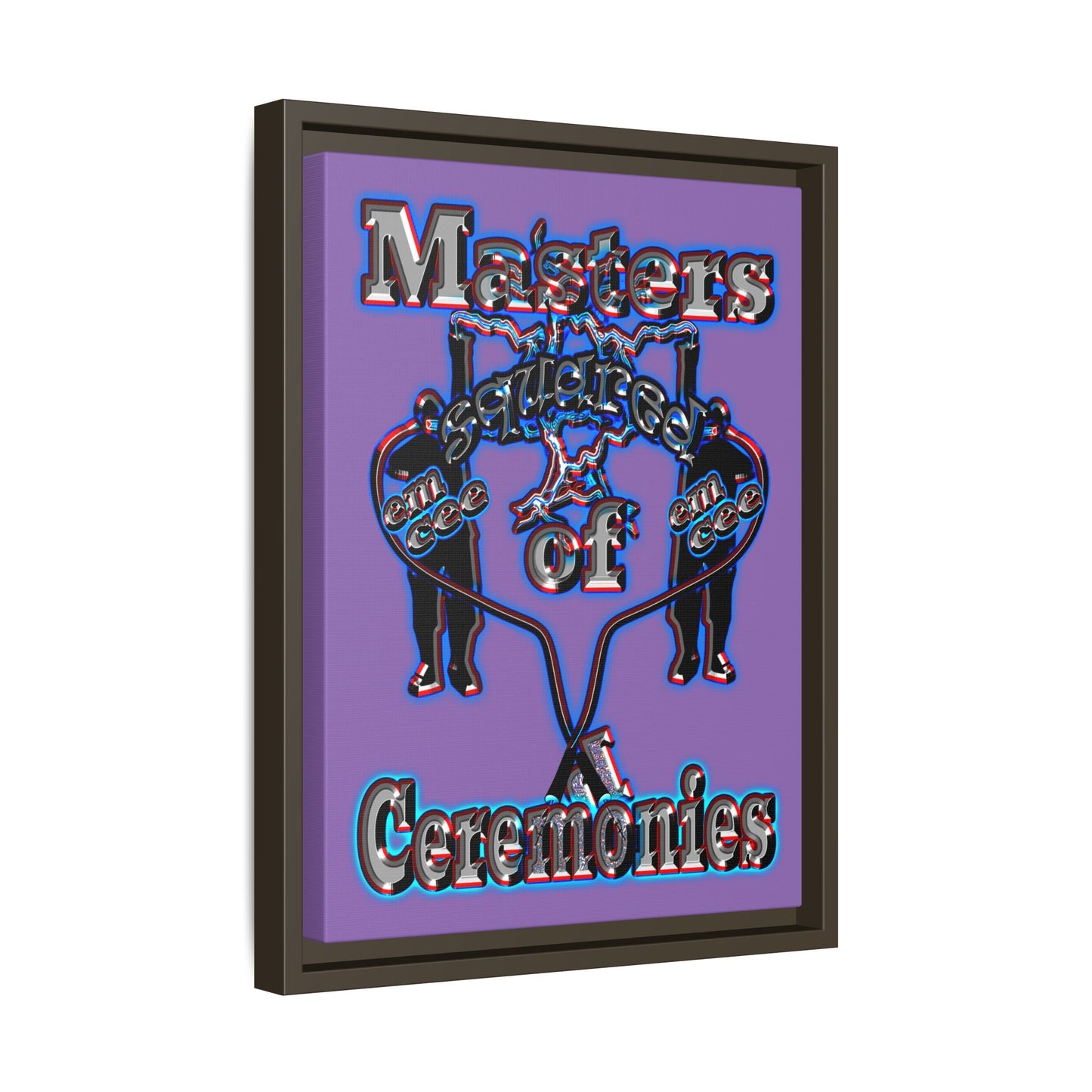 em cee squared - framed canvas art (light purple)
