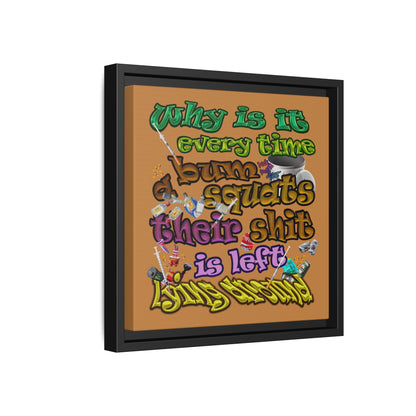 the bum's shit - framed canvas art (light brown)