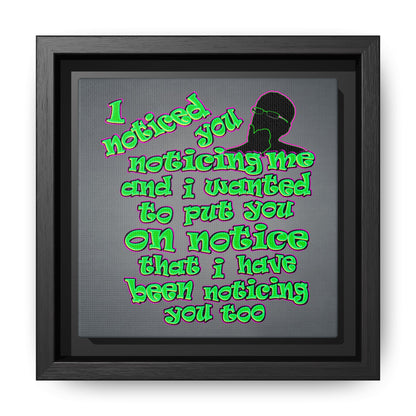 noticed you noticing - framed canvas art (grey-light grey)