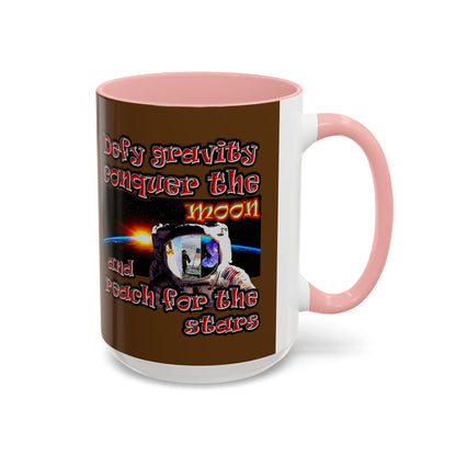 defy conquer reach - Accent Mug (brown)