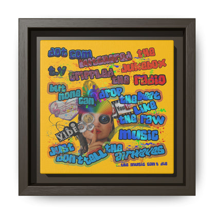 drop the beat - framed canvas art (yellow)
