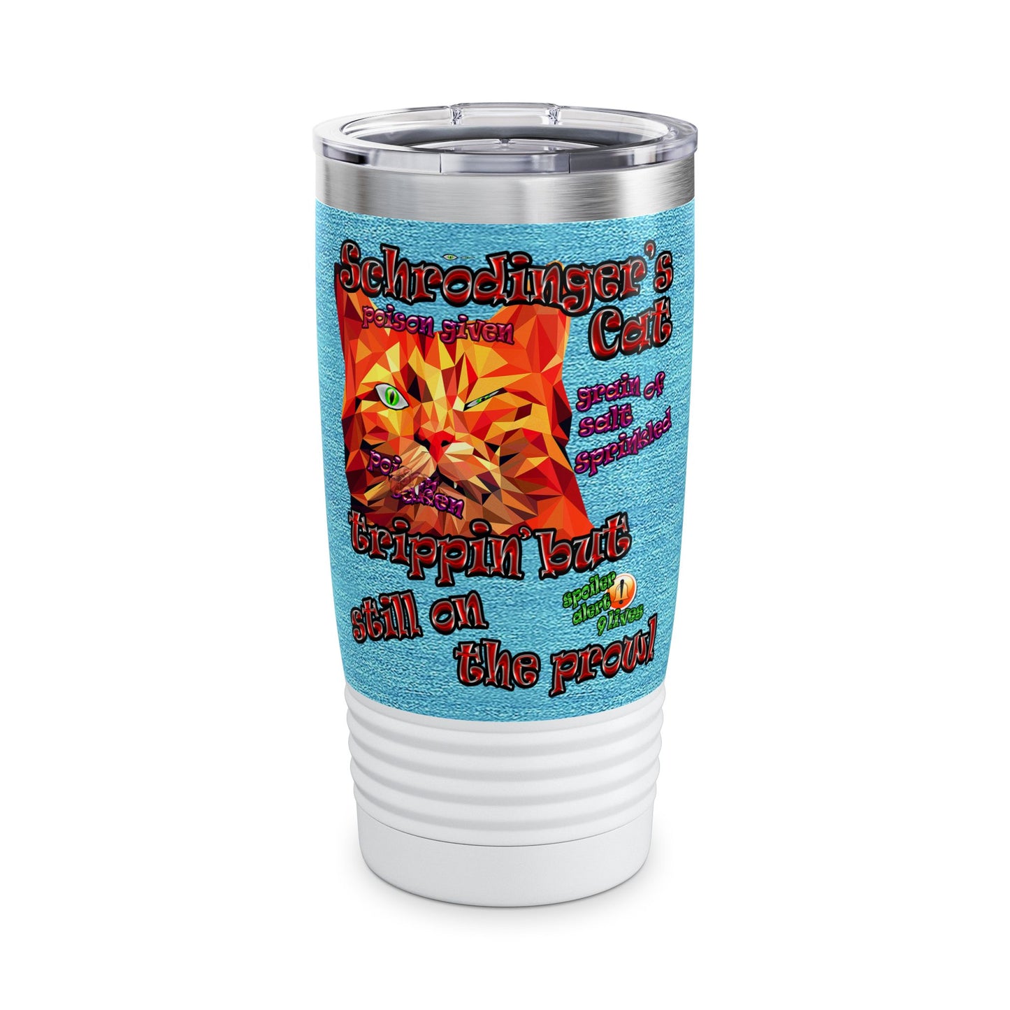 schrodinger's cat - Ringneck Tumbler, 20oz (faded blue)