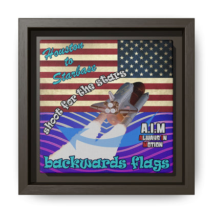 shoot for the stars - framed canvas art (purple wave)