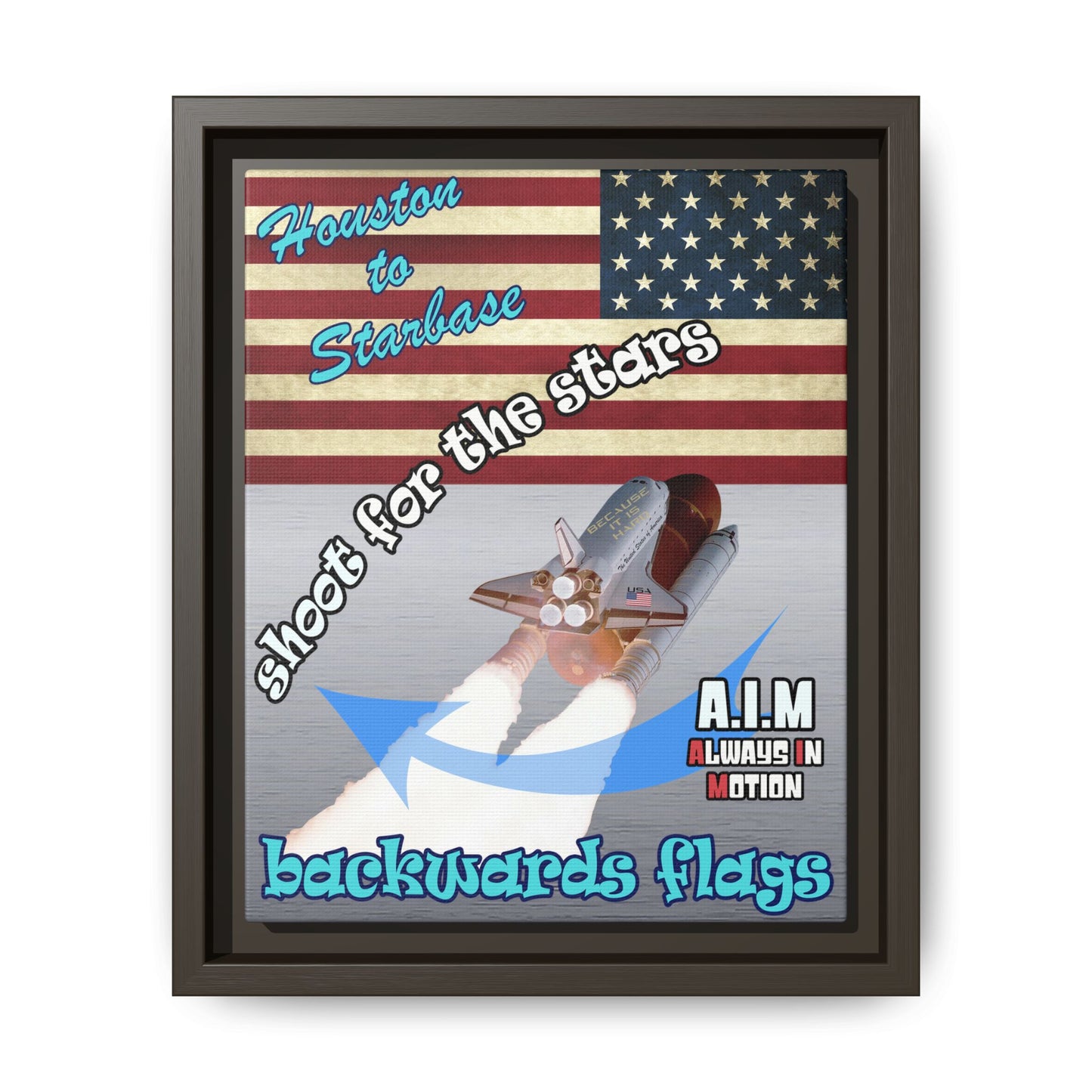 shoot for the stars - framed canvas art (brushed nickel)
