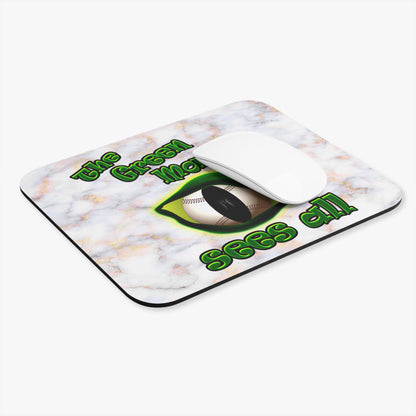 green monster - Mouse Pad (Rectangle) (white marble)