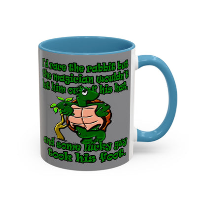 turtle race - Accent Mug (grey)