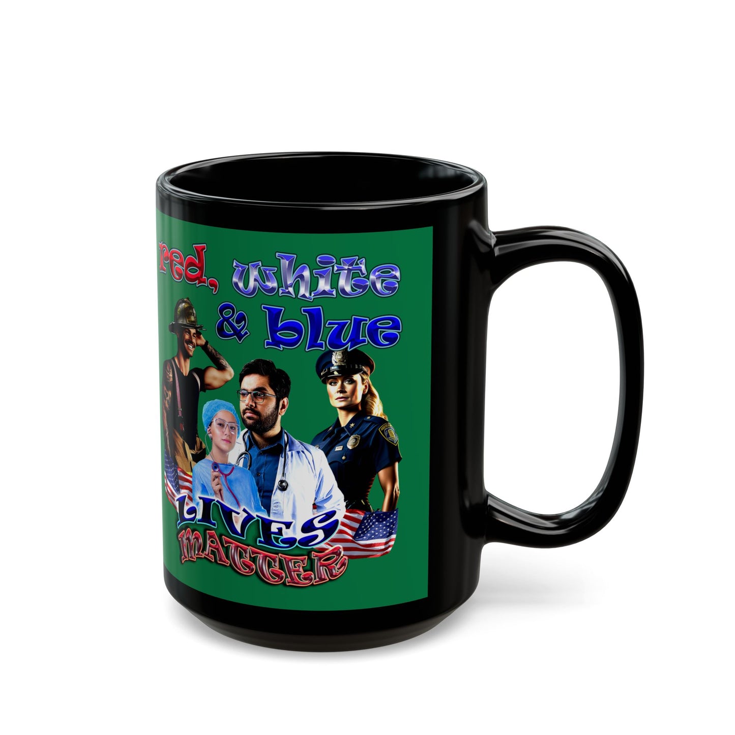 rw&b lives matter - Black Mug (dark green)