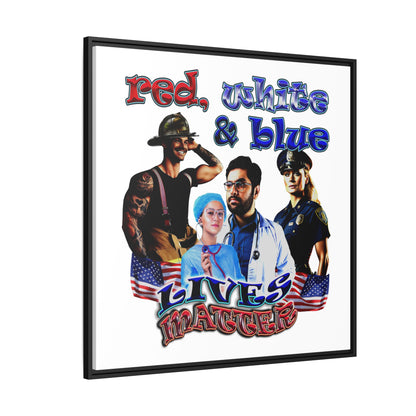 rw&b lives matter - framed canvas art (white)