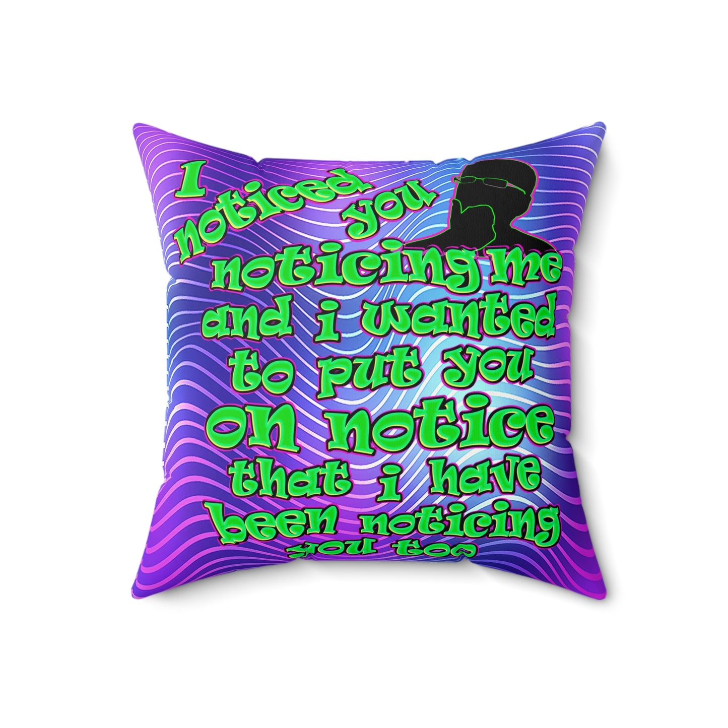 noticed you noticing - Faux Suede Square Pillow - (purple wave)