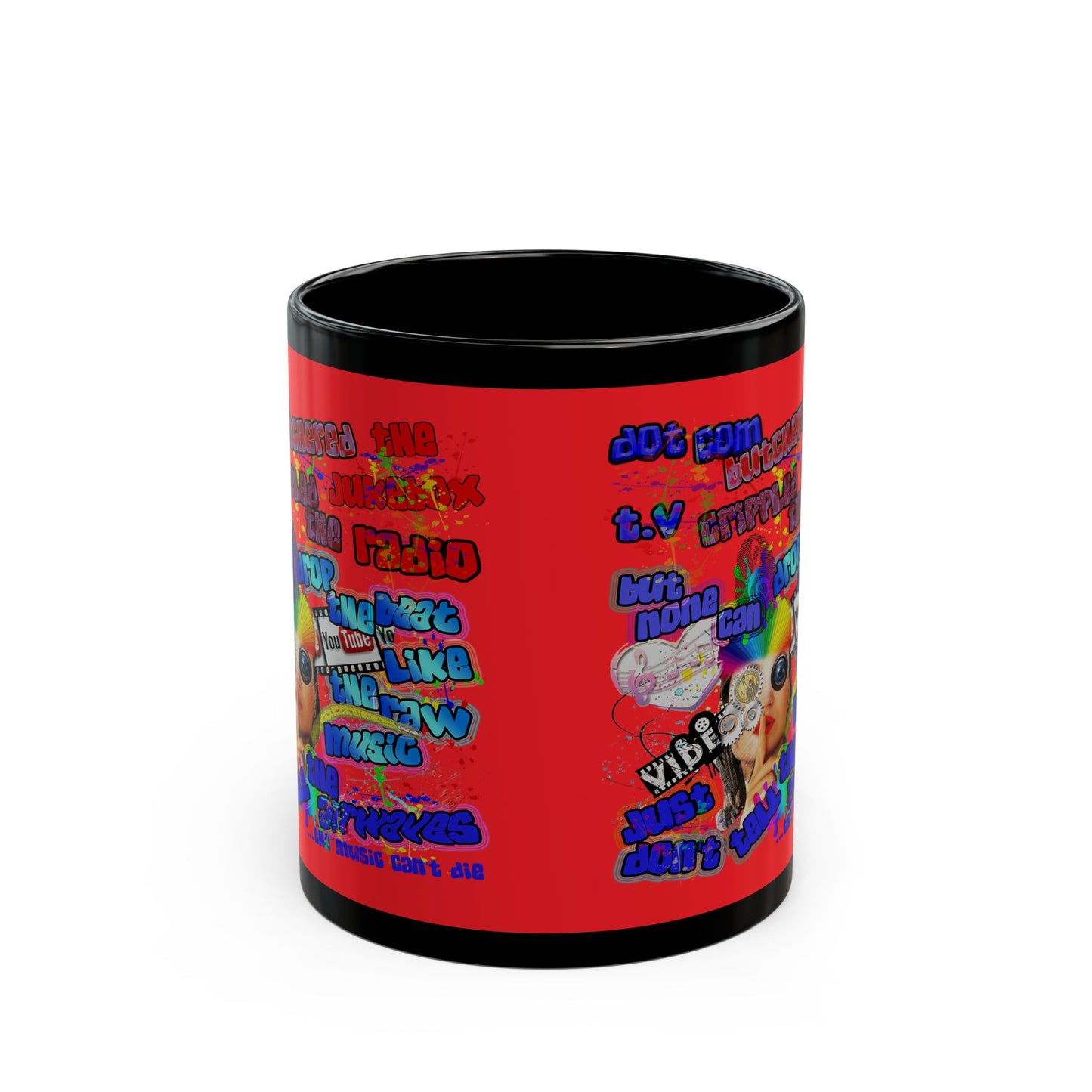 drop the beat - Black Mug (red)