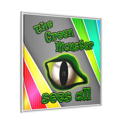 green monster - framed canvas art (rainbow split)