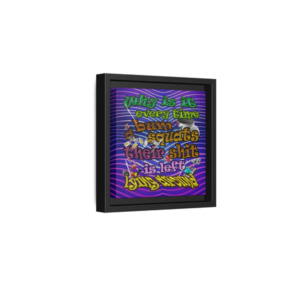 the bum's shit - framed canvas art (purple wave)
