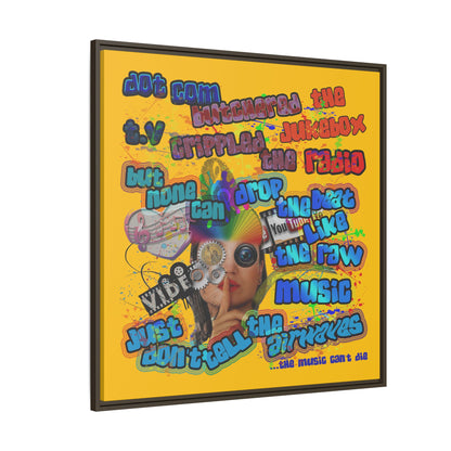 drop the beat - framed canvas art (yellow)
