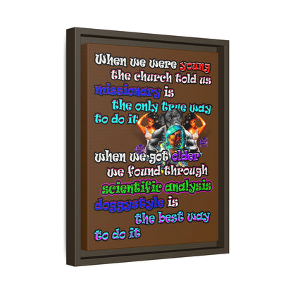 doggystyle - framed canvas art (brown)