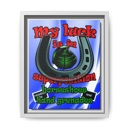 my luck - framed canvas art (blue-white wave)