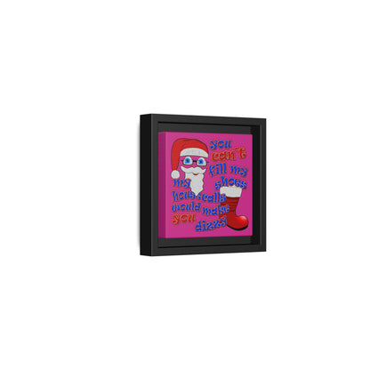 santa's shoes - framed canvas art (pink)