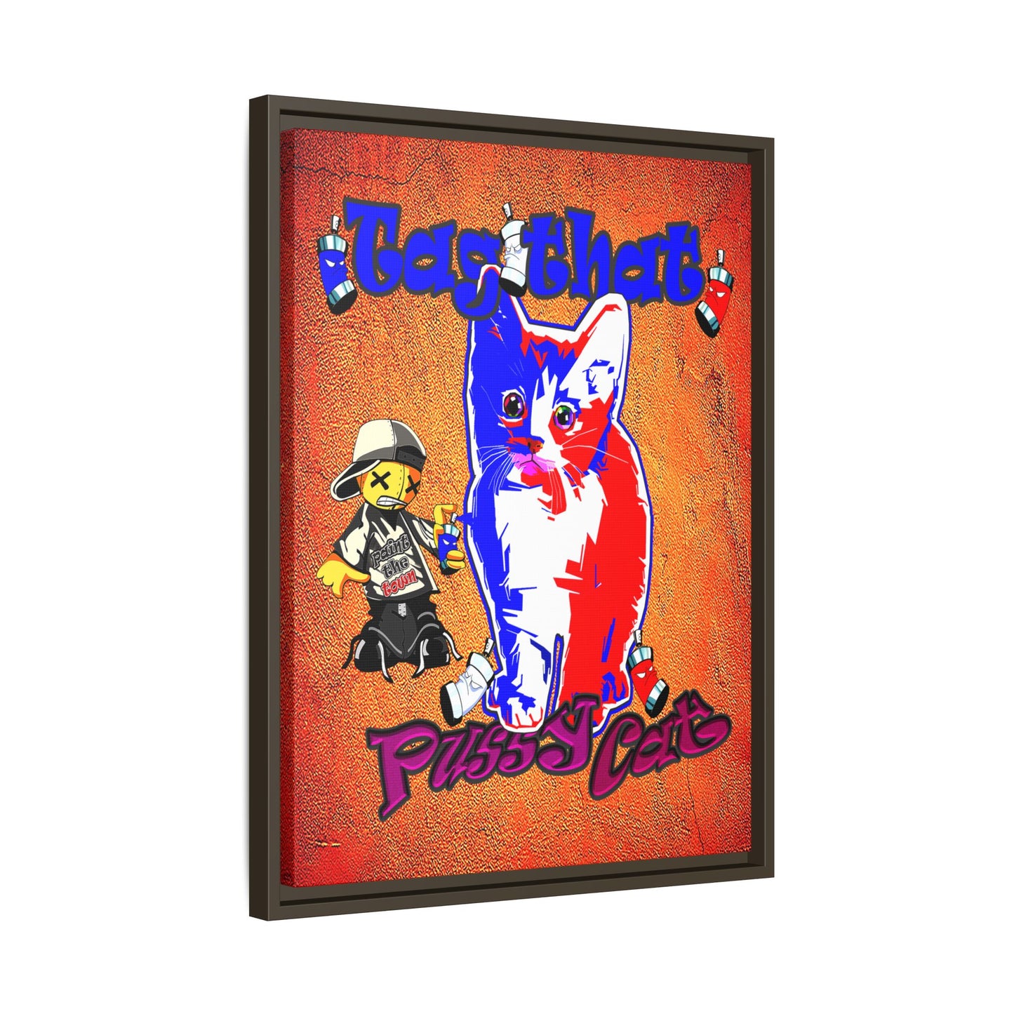 tag that - framed canvas art (burnt orange)