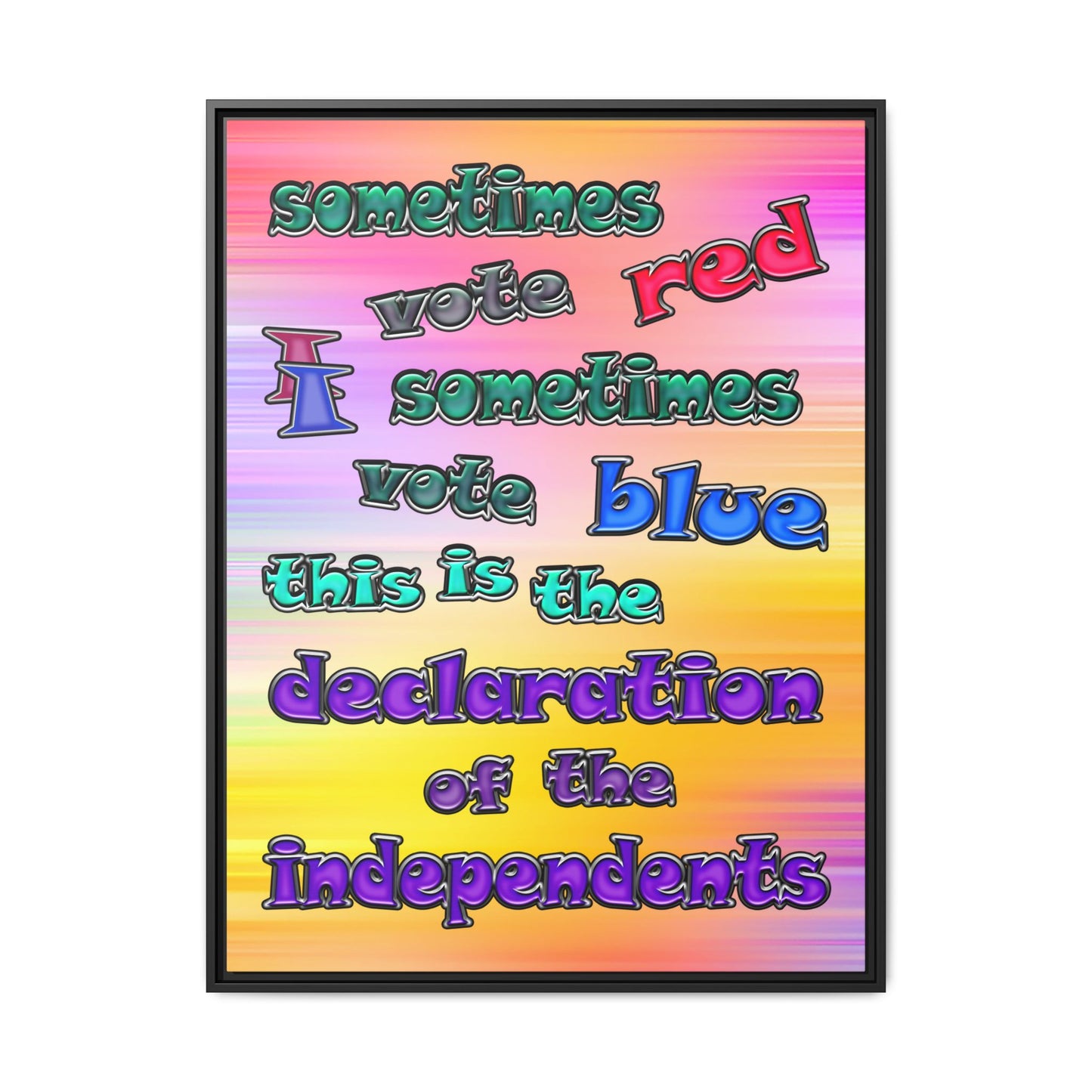 declaration of the independents - framed canvas art (color blur)